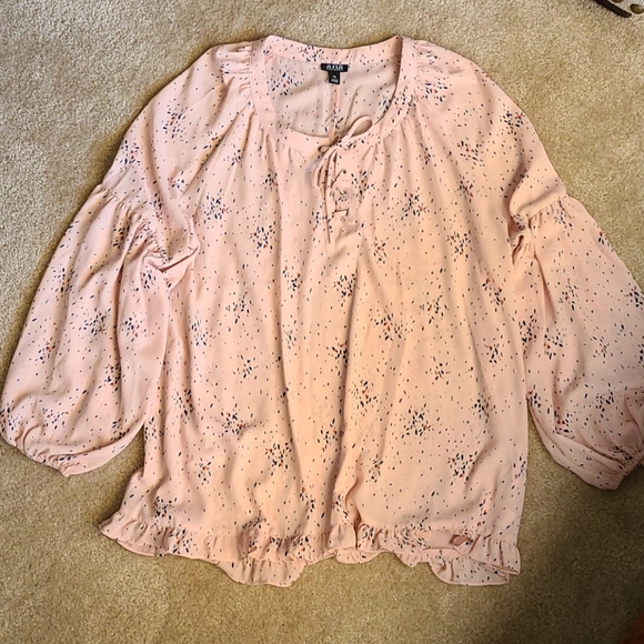 A.N.A. Peach Puff Long Sleeve Blouse - Picture 6 of 7